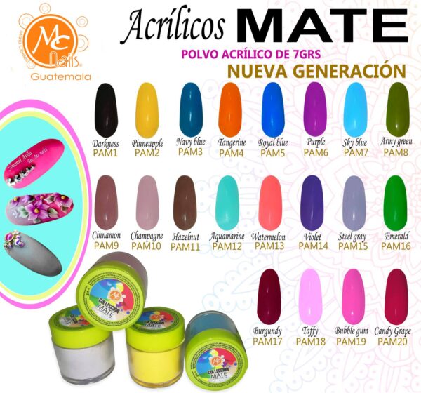 POLVO ACRILICO MATE MC NAILS