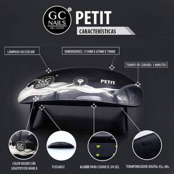 LAMPARA UV PETIT GC NAILS  6W