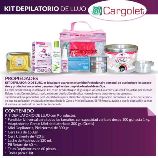 KIT DEPILATORIO DE LUJO CARGOLET