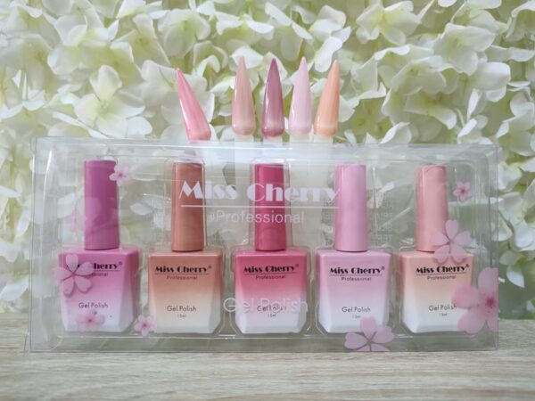 COLECCION DE GEL TRASLUCIDOS 5PCS MISS CHERRY
