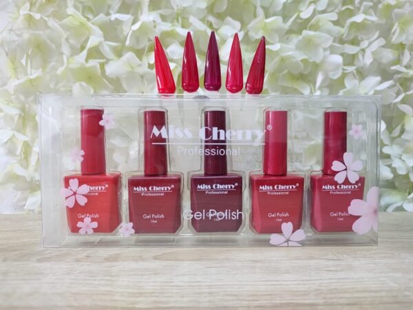 COLECCION DE GEL ROJOS 5PCS MISS CHERRY - Imagen 2