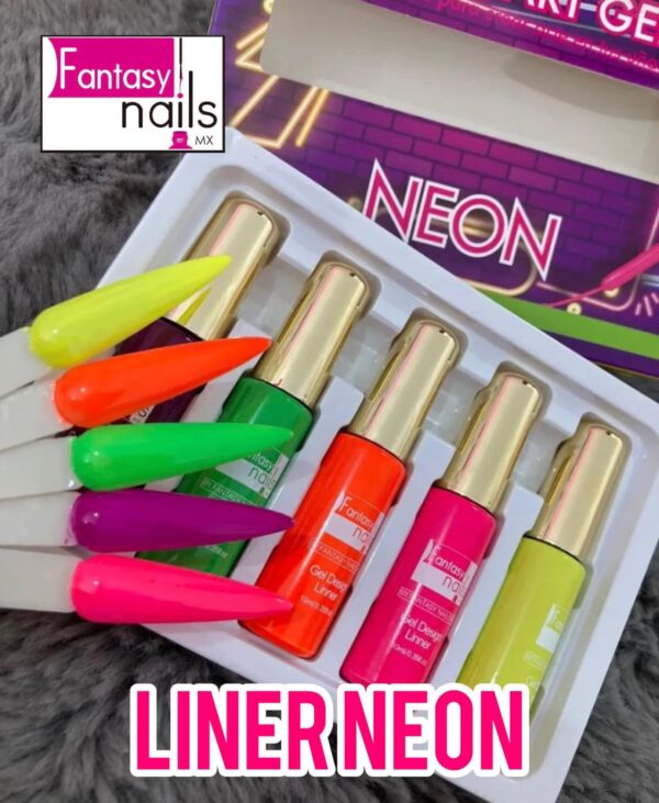 COLECCION DE GEL LINER NEON 5PCS FANTASY NAILS