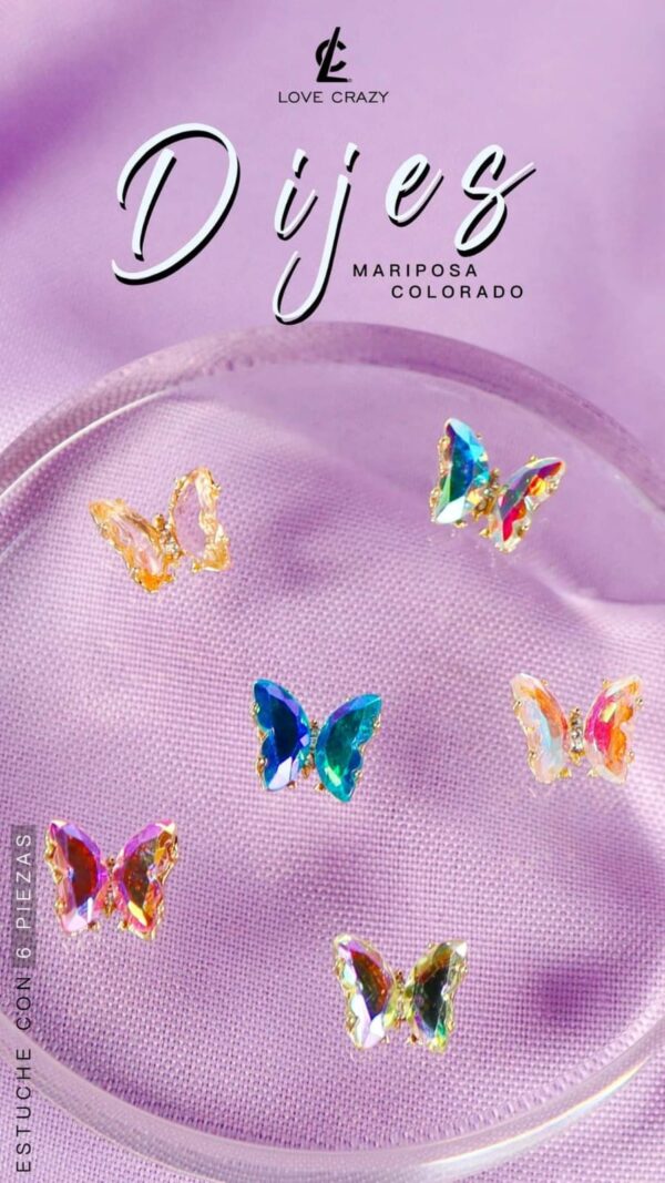 PAR DE DIJES DE MARIPOSA CON IMAN LOVE CRAZY