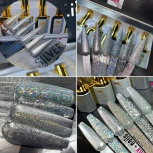 COLECCION DE GEL SEMIPERMANENTE  PLATINIUM SILVER Y 24K FANTASY NAILS