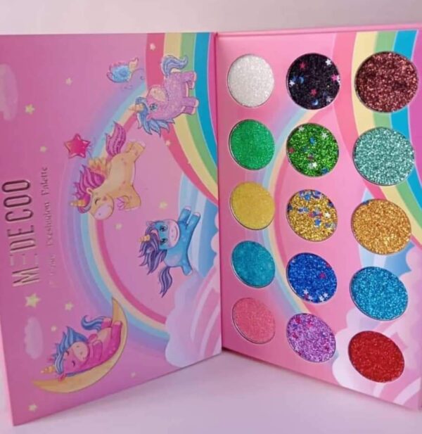 PALETA DE GLITTER MEDECOO UNICORNIO